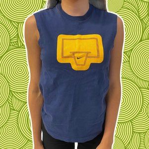 Nike Vintage Hoops Basketball Tank Blue Gold S